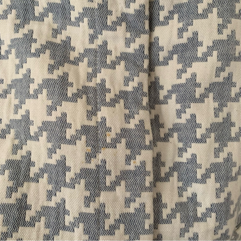 Zara Cream Baby Blue Houndstooth Crop Jacket Size Medium - Picture 5 of 12